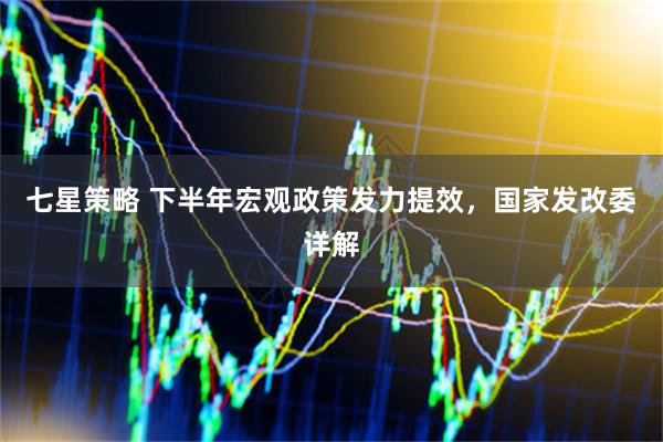 七星策略 下半年宏观政策发力提效，国家发改委详解